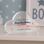 Personalised Christening Gift For Baby Girl Cloud Baby Plaque