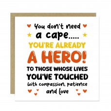 Thank You Card For HERO Thank You Card For Teacher Volunteer