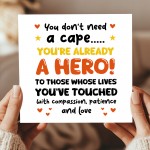 Thank You Card For HERO Thank You Card For Teacher Volunteer Thank You Card For HERO Thank You Card For Teacher Volunteer