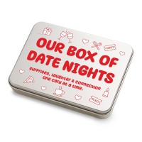 Silver Rectangle Tin - Our Box of Date Nights Red	