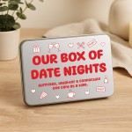 Silver Rectangle Tin - Our Box of Date Nights Red	