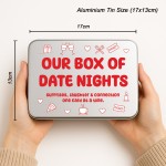 Silver Rectangle Tin - Our Box of Date Nights Red	