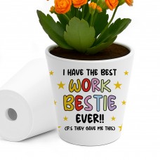 Christmas Birthday Gift For Bestie WORK BESTIE Flower Pot Bestie