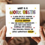 Birthday Card For Bestie WORK BESTIE Card With Kraft Envelope