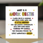 Birthday Card For Bestie WORK BESTIE Card With Kraft Envelope