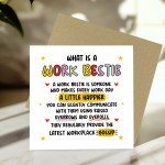 Birthday Card For Bestie WORK BESTIE Card With Kraft Envelope