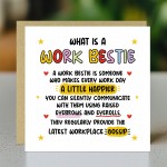 Birthday Card For Bestie WORK BESTIE Card With Kraft Envelope