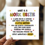 Birthday Card For Bestie WORK BESTIE Card With Kraft Envelope
