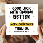 Leaving Card For Colleague Good Luck Card For Him Her