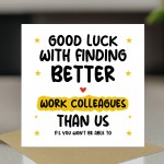 Leaving Card For Colleague Good Luck Card For Him Her