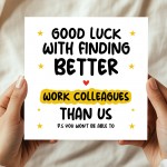 Leaving Card For Colleague Good Luck Card For Him Her