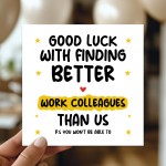 Leaving Card For Colleague Good Luck Card For Him Her