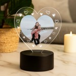 Personalised Photo Night Light Gift Couple Partner Anniversary