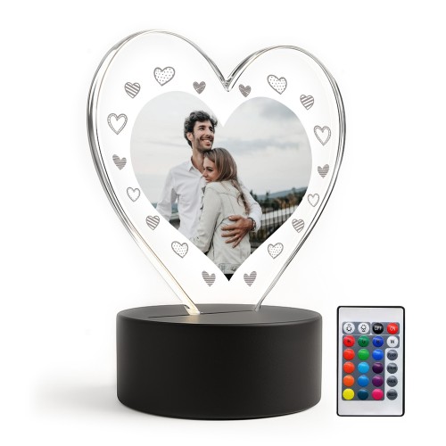 Personalised Photo Night Light Couple Gift For Anniversary Valen