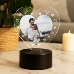 Personalised Photo Night Light Couple Gift For Anniversary Valen