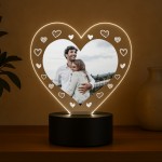 Personalised Photo Night Light Couple Gift For Anniversary Valen
