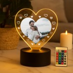 Personalised Photo Night Light Couple Gift For Anniversary Valen