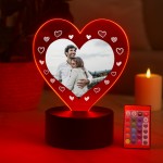 Personalised Photo Night Light Couple Gift For Anniversary Valen