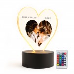 Personalised Night Light Photo Frame Gift Boyfriend Girlfriend