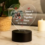 Personalised Anniversary Night Light Customised Photo LED Plaque