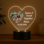 Personalised Anniversary Night Light Customised Photo LED Plaque