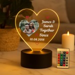 Personalised Anniversary Night Light Customised Photo LED Plaque