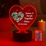 Personalised Anniversary Night Light Customised Photo LED Plaque