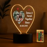 Personalised Anniversary Night Light Customised Photo LED Plaque