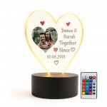 Personalised Anniversary Night Light Customised Photo LED Plaque