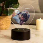 Personalised Photo Night Light Gift For Couples Customised