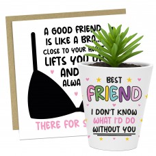Gift For Best Friend Funny Plant Pot And Card Gift For Him Her