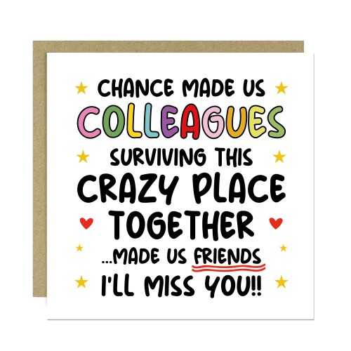 Chance Made Us Colleagues Card Funny Card For Colleague Leaving