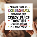 Chance Made Us Colleagues Card Funny Card For Colleague Leaving