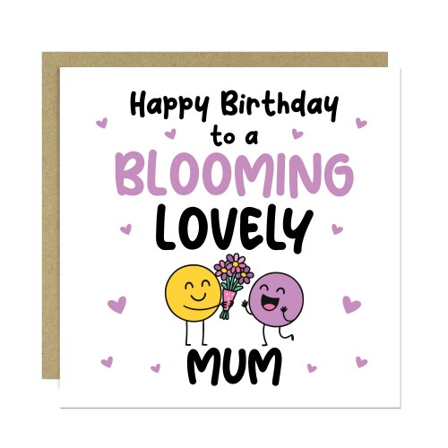 Happy Birthday Card For Mum Blooming Lovely Mum Kraft Envelope