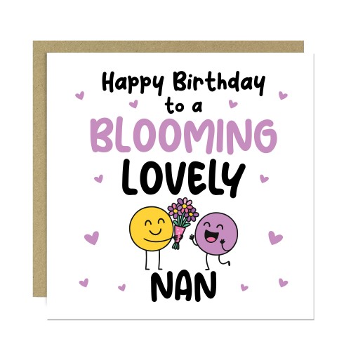 Happy Birthday Card For Nan Blooming Lovely Nan Kraft Envelope