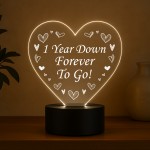 1st Anniversary Gift For Boyfriend Girlfriend Husband LED Sign