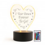 1st Anniversary Gift For Boyfriend Girlfriend Husband LED Sign