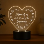 First Anniversary Gift For Boyfriend Girlfriend Husband LED Sign First Anniversary Gift For Boyfriend Girlfriend Husband LED Sign