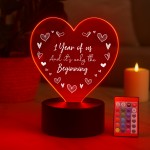 First Anniversary Gift For Boyfriend Girlfriend Husband LED Sign First Anniversary Gift For Boyfriend Girlfriend Husband LED Sign