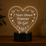 2nd Anniversary Gift For Boyfriend Girlfriend Husband LED Sign