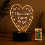 2nd Anniversary Gift For Boyfriend Girlfriend Husband LED Sign