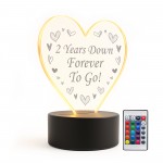 2nd Anniversary Gift For Boyfriend Girlfriend Husband LED Sign