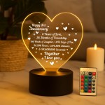3rd Third Anniversary LED Plaque Gift Boyfriend Girlfriend