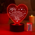 3rd Third Anniversary LED Plaque Gift Boyfriend Girlfriend