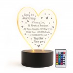 3rd Third Anniversary LED Plaque Gift Boyfriend Girlfriend