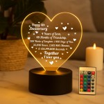 4th Fourth Anniversary LED Plaque Gift Boyfriend Girlfriend