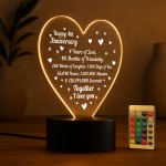 4th Fourth Anniversary LED Plaque Gift Boyfriend Girlfriend