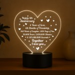5th Fifth Anniversary LED Plaque Gift Boyfriend Girlfriend
