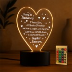 7th Seventh Anniversary LED Plaque Gift Boyfriend Girlfriend