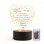 8th Eighth Anniversary LED Plaque Gift Boyfriend Girlfriend